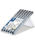 Etui feutres pigment liner Staedtler noir x 6