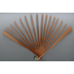 Eventail 23 cm tiges ondulées lisses en Poirier