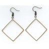 Anneaux fermés carré 30 mm laiton + crochets de boucles d'oreilles