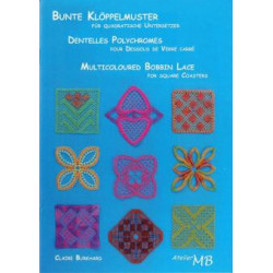 Dentelles Polychromes pour dessous de verre carré